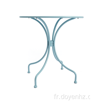 Table dépliable en métal de 70 cm avec plateau à motif